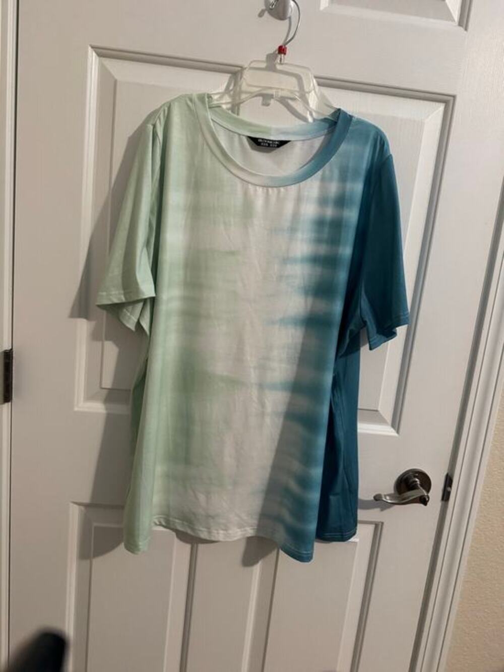 BloomChic Supersoft Tie-Dey Effect Stretchy T-Shirt Green White Teal 18/20 2X